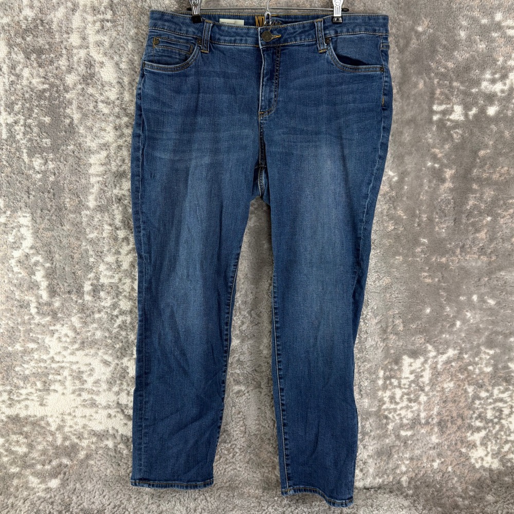 Kut from the Kloth Plus Size 18W Katy Boyfriend Mid Rise Denim Jeans Blue Women